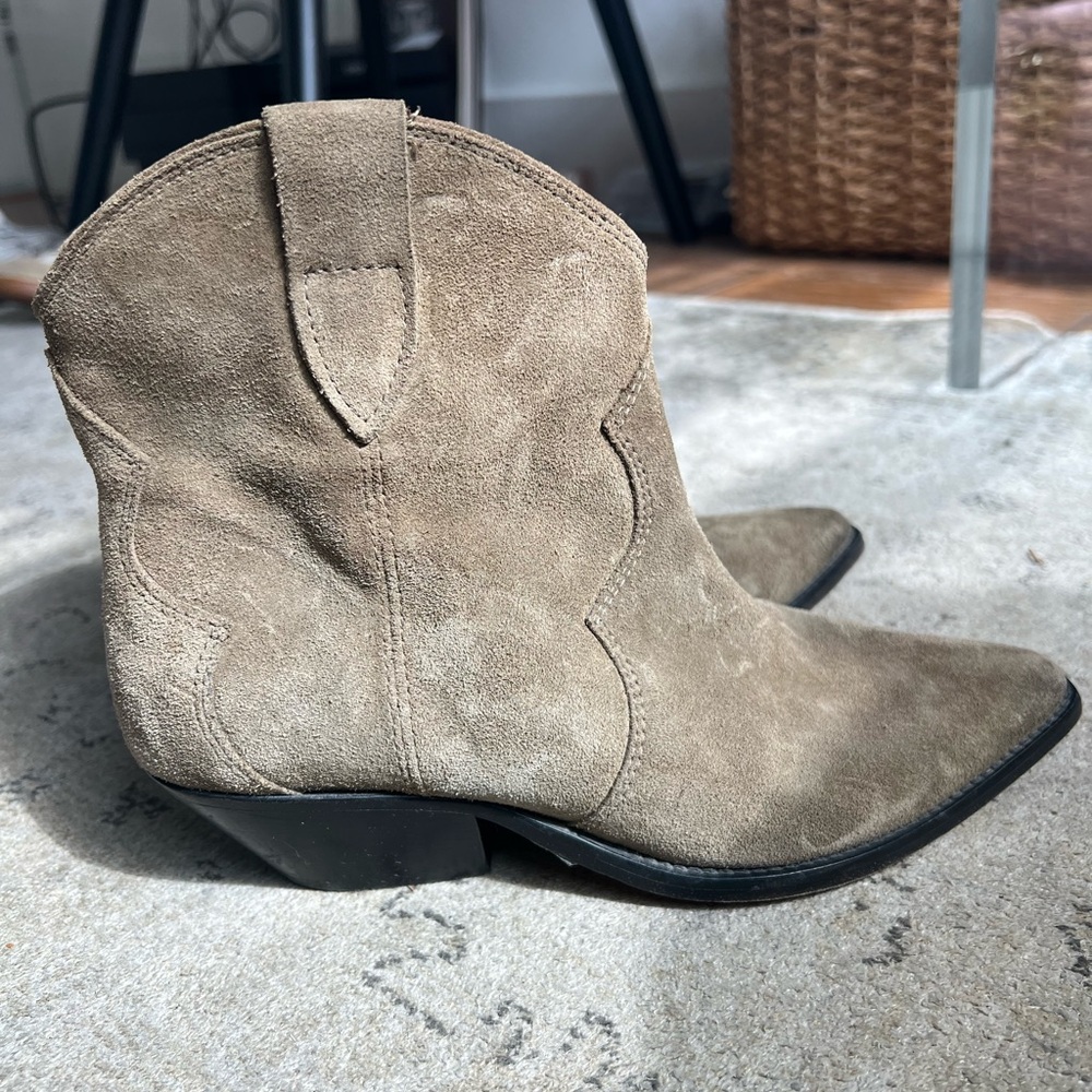 Isabel Marant dewina suede calfskin leather cowboy boots